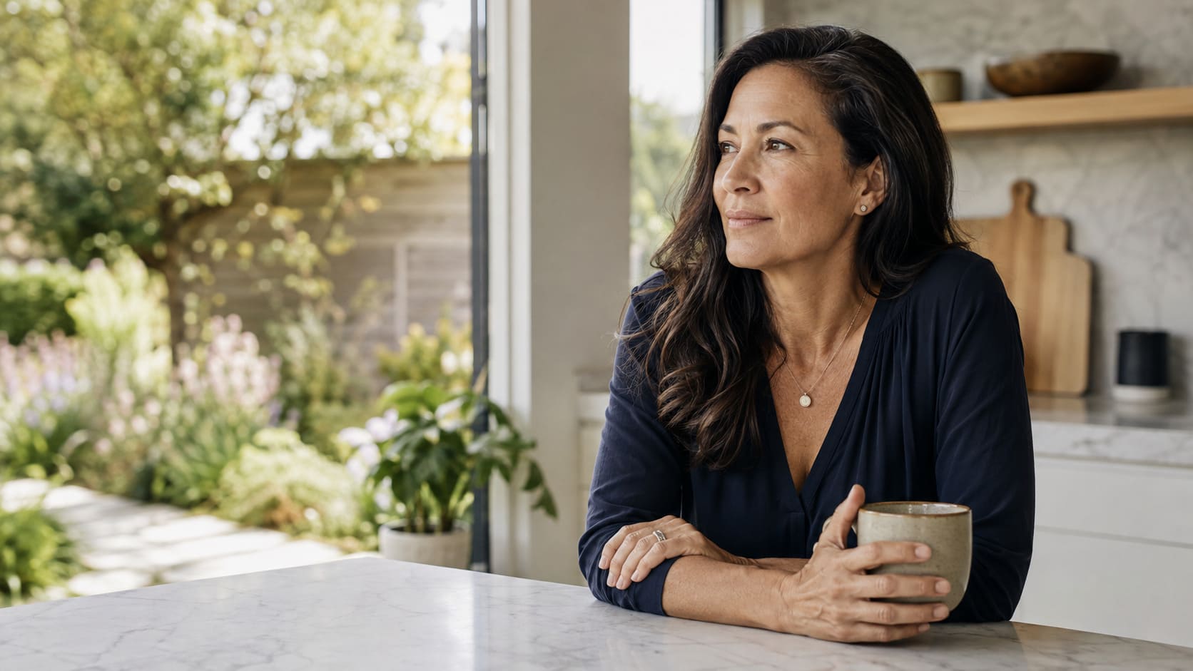 Woman in the Bay Area reflecting during her perimenopause and hormone health journey